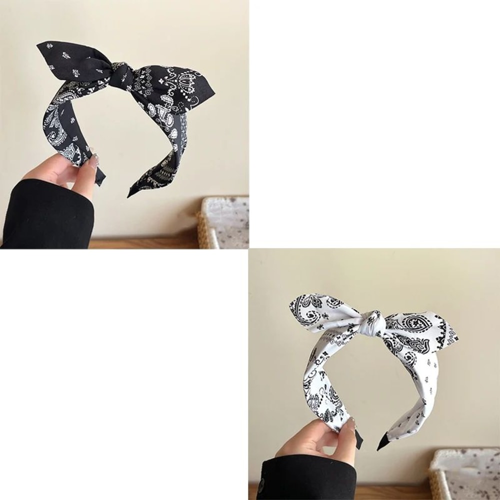 Retro Paisley Wide Fabric Headband Elegant Boho Headband For Women 9