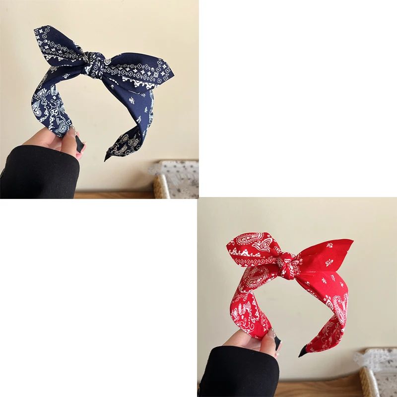 Retro Paisley Wide Fabric Headband Elegant Boho Headband For Women 10