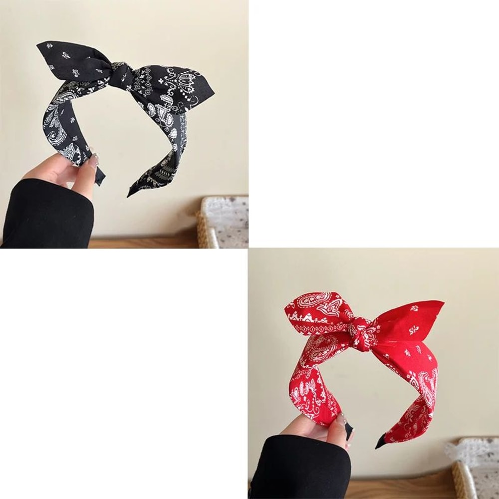 Retro Paisley Wide Fabric Headband Elegant Boho Headband For Women 11