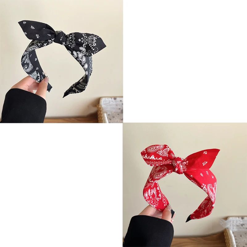 Retro Paisley Wide Fabric Headband Elegant Boho Headband For Women 11