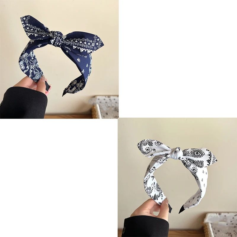 Retro Paisley Wide Fabric Headband Elegant Boho Headband For Women 12