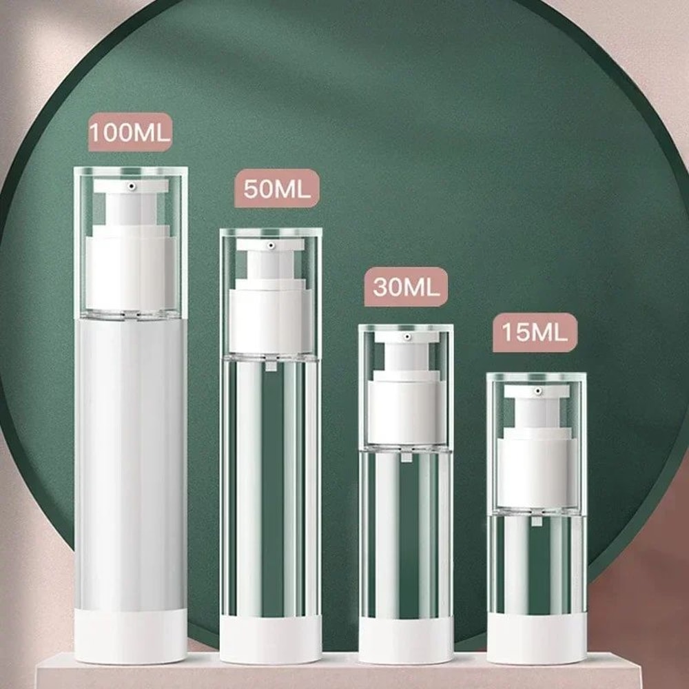 Airless Travel Pump Bottle Set Refillable Cosmetic Cream Lotion Dispenser 15ml30ml50ml 0