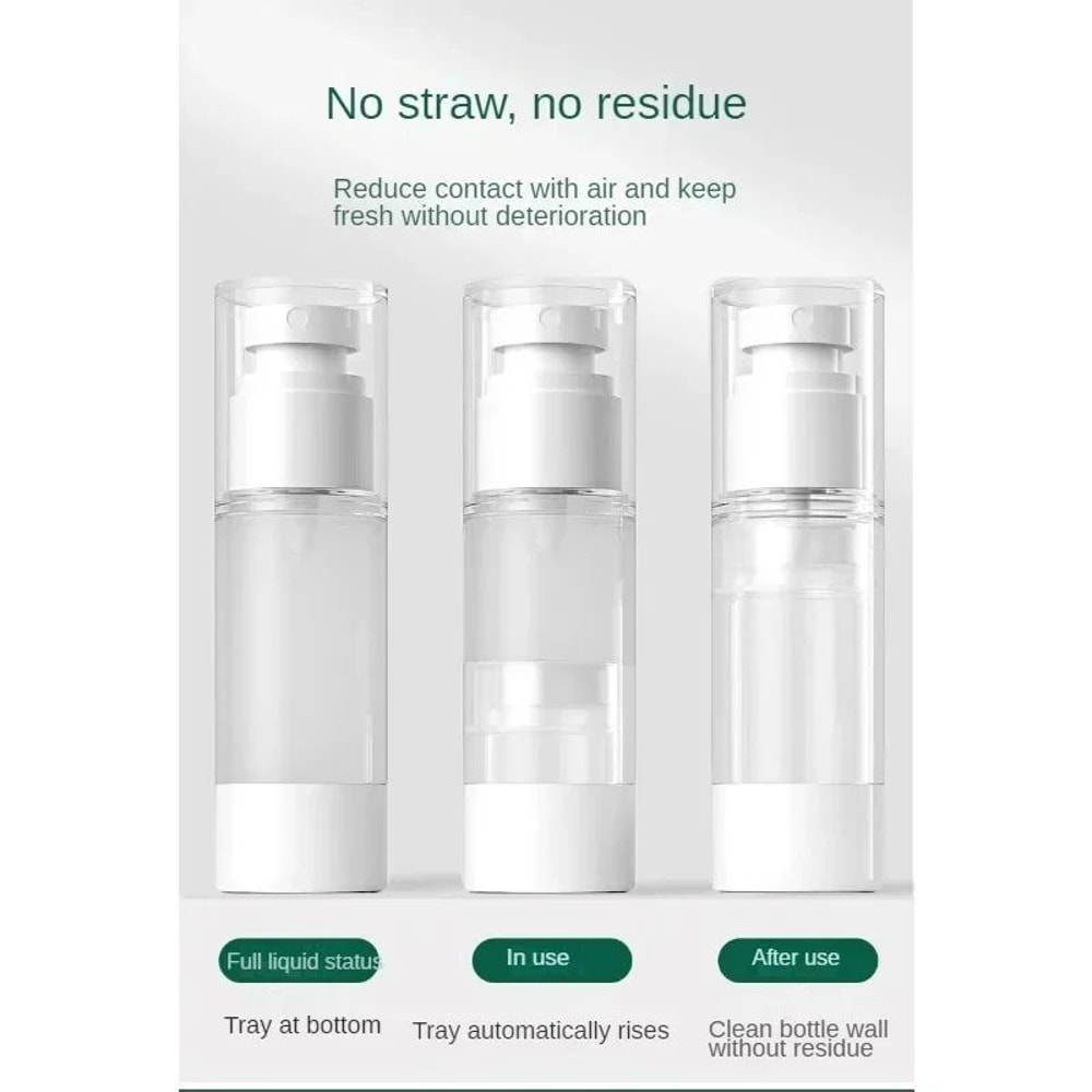Airless Travel Pump Bottle Set Refillable Cosmetic Cream Lotion Dispenser 15ml30ml50ml 5