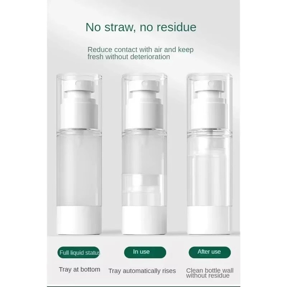 Clear Airless Pump Bottle 15100ml Refillable Travel Cosmetic Dispenser For Creams Lotions 0