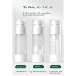 clear airless pump bottle (15–100ml) refillable travel cosmetic dispenser for creams & lotions
