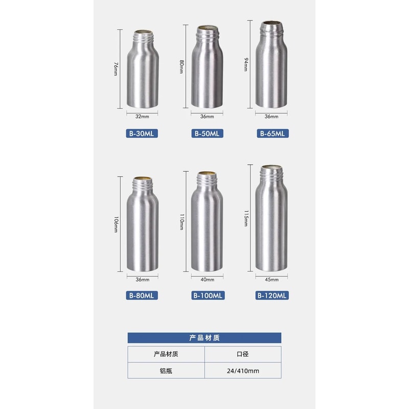 Refillable Aluminum Spray Bottle With Fine Mist Sprayer Lotion Pump Travel Size 1oz8oz 5