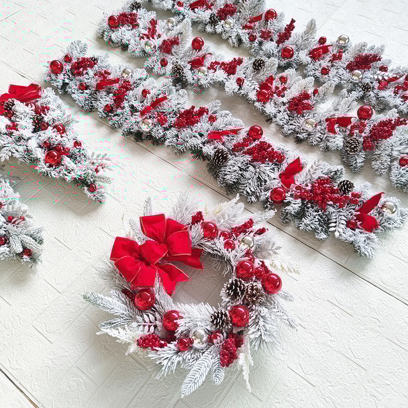 Christmas Wreath & Door Garland Decor for a Cozy, Welcoming Holiday Entrance