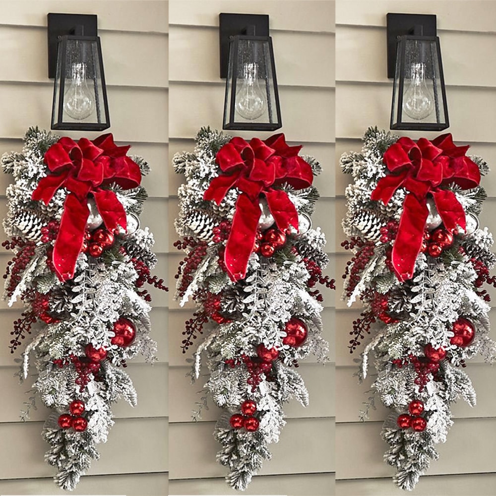 Christmas Wreath & Door Garland Decor for a Cozy, Welcoming Holiday Entrance
