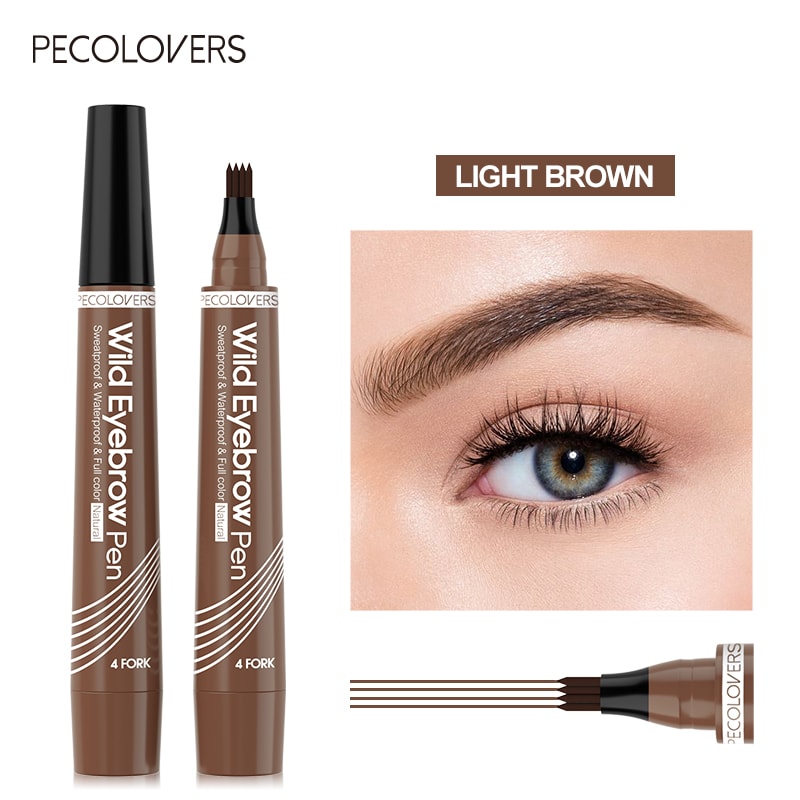 4 Split Tip Eyebrow Tattoo Pen Waterproof SmudgeProof Brow Makeup 7