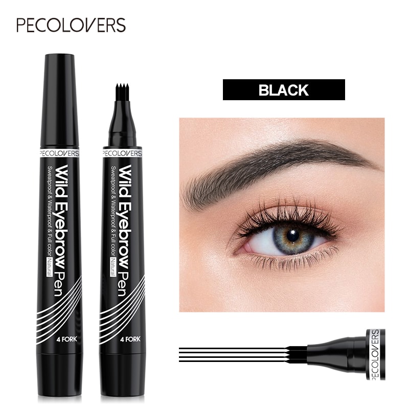 4 Split Tip Eyebrow Tattoo Pen Waterproof SmudgeProof Brow Makeup 10
