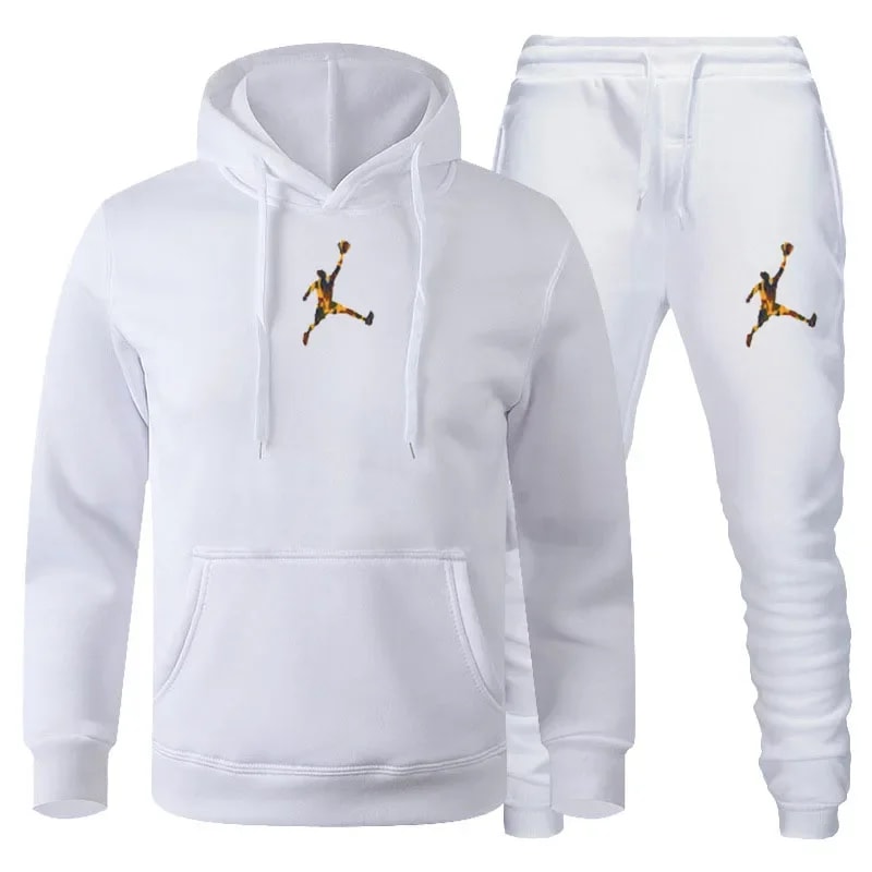 Men Autumn Winter Jogging Set Warm Sweatshirt Pants Sportswear 0
