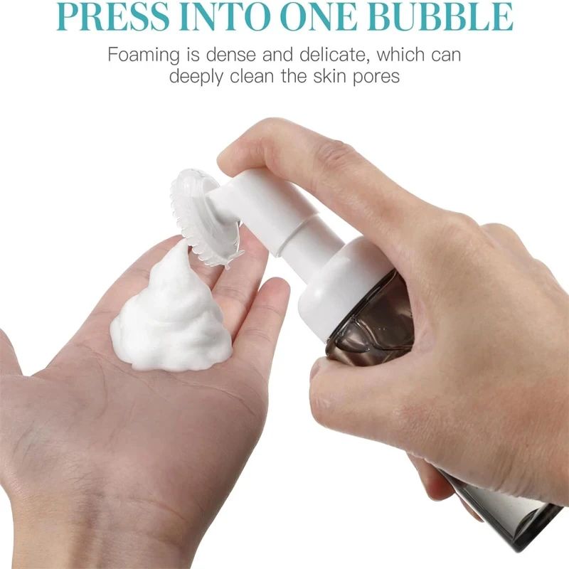Silicone Brush Foaming Cleanser Bottle 100ml Refillable Foam Pump Dispenser 1