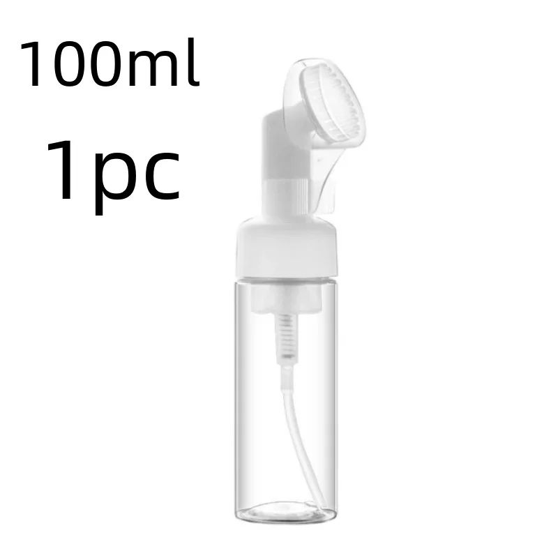 Silicone Brush Foaming Cleanser Bottle 100ml Refillable Foam Pump Dispenser 6