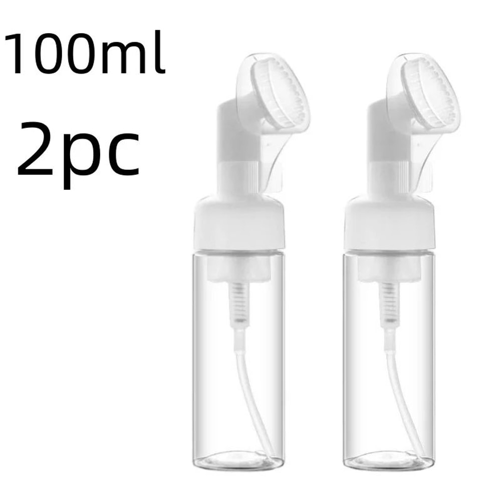 Silicone Brush Foaming Cleanser Bottle 100ml Refillable Foam Pump Dispenser 7