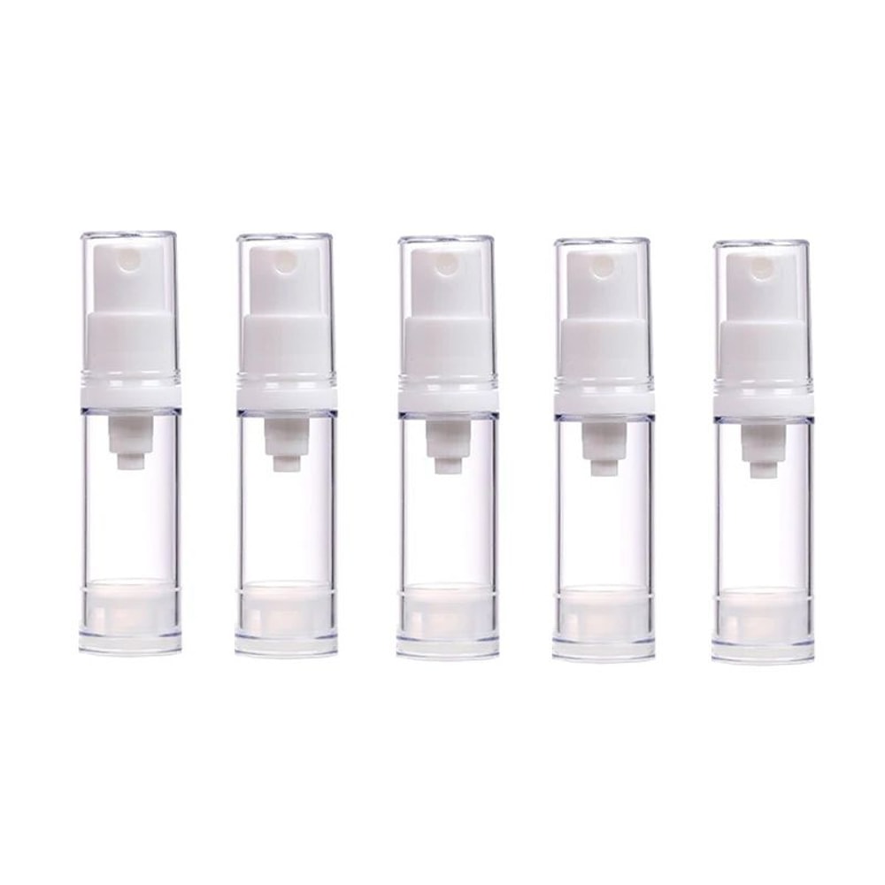 5Piece Airless Pump Bottle Set 5ml10ml15ml LeakResistant Refillable Travel Containers 6