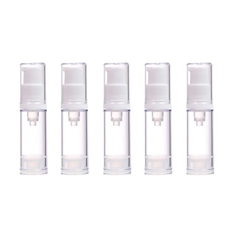 5Piece Airless Pump Bottle Set 5ml10ml15ml LeakResistant Refillable Travel Containers 7