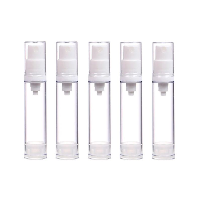 5Piece Airless Pump Bottle Set 5ml10ml15ml LeakResistant Refillable Travel Containers 8