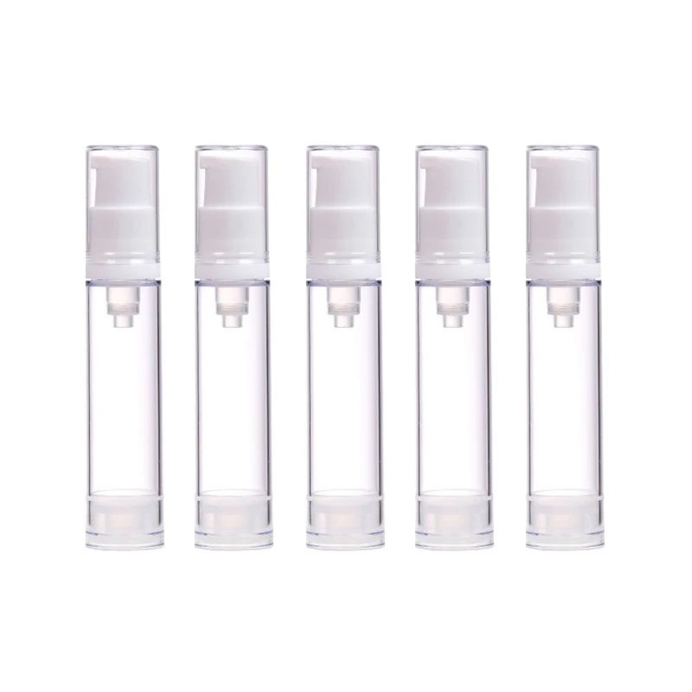 5Piece Airless Pump Bottle Set 5ml10ml15ml LeakResistant Refillable Travel Containers 9