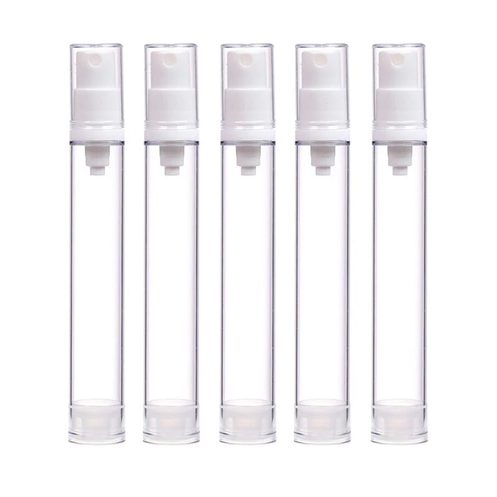 5Piece Airless Pump Bottle Set 5ml10ml15ml LeakResistant Refillable Travel Containers 10