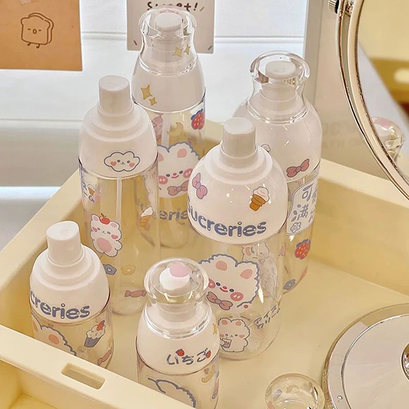 Travel Press Pump Dispenser Bottle Leakproof Portable Lotion Makeup Remover Container 2