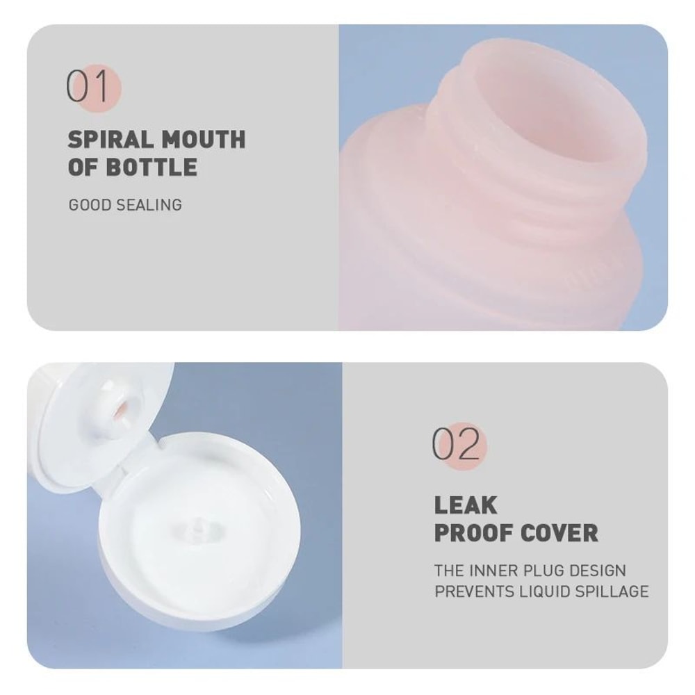 TravelEase Silicone Travel Bottles For Toiletries Leakproof Refillable Squeeze Tubes 3060100ml Set 1