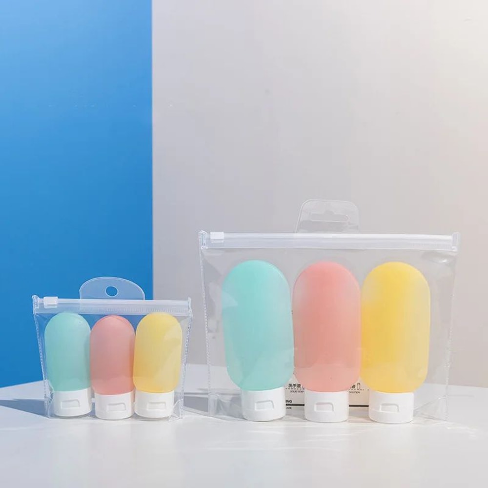 TravelEase Silicone Travel Bottles For Toiletries Leakproof Refillable Squeeze Tubes 3060100ml Set 12