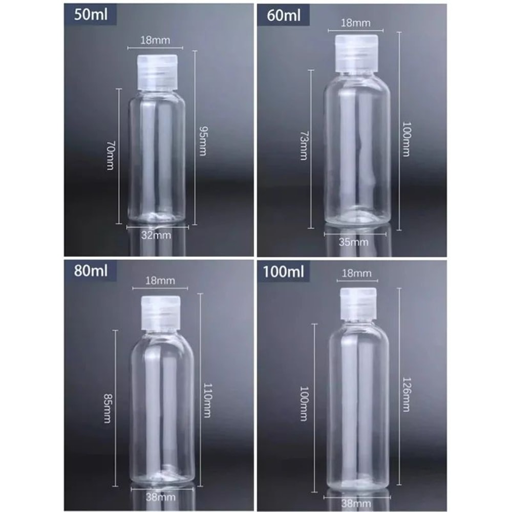 TravelReady Refillable Plastic Squeeze Bottle Set With Flip Cap 30Pack 2