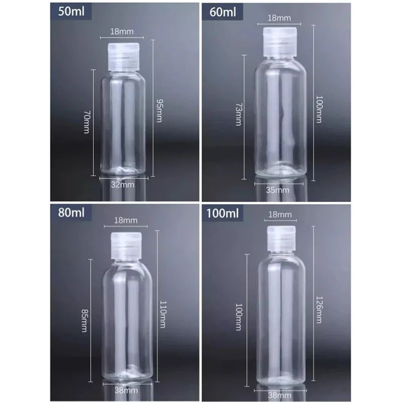 TravelReady Refillable Plastic Squeeze Bottle Set With Flip Cap 30Pack 2