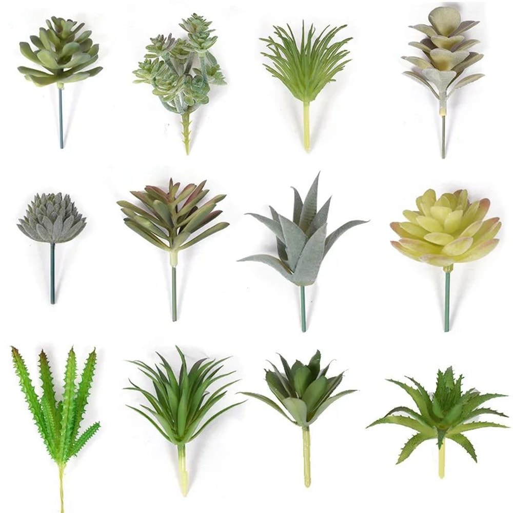 Mini Lifelike Artificial Succulent Plants Modern Faux Cactus Decor For Home Office 0