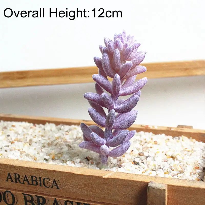 VelvetTouch Purple Artificial Succulents Realistic Flocked Faux Plants For Wall Home Decor 7