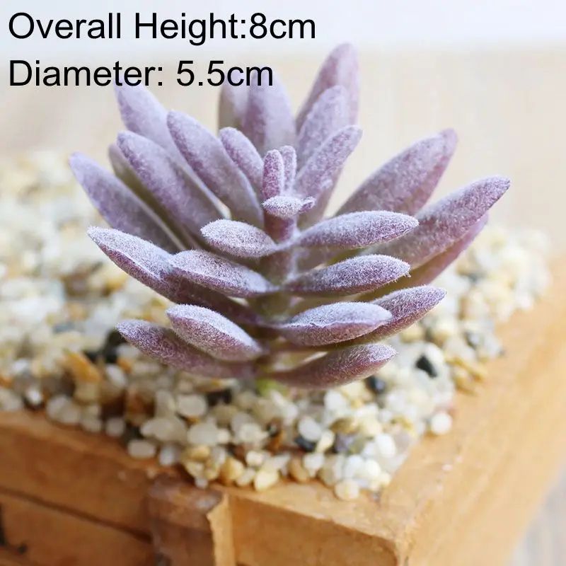 VelvetTouch Purple Artificial Succulents Realistic Flocked Faux Plants For Wall Home Decor 8