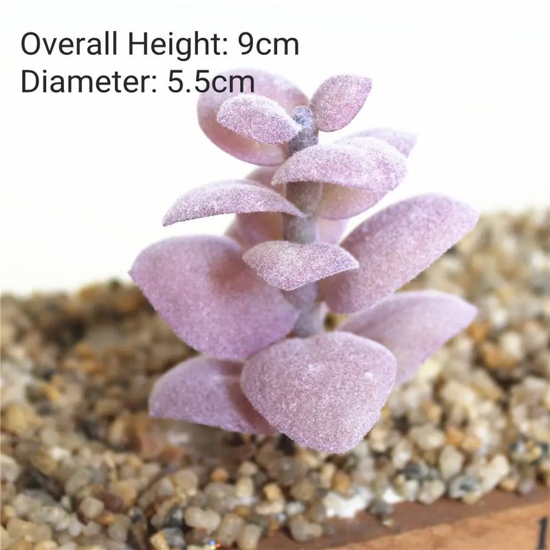 VelvetTouch Purple Artificial Succulents Realistic Flocked Faux Plants For Wall Home Decor 9