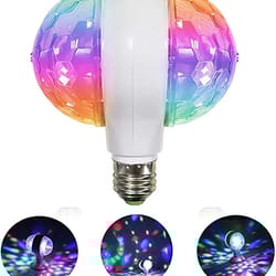 e27 dual-head rotating disco light bulb – 6w colorful led party stage lamp