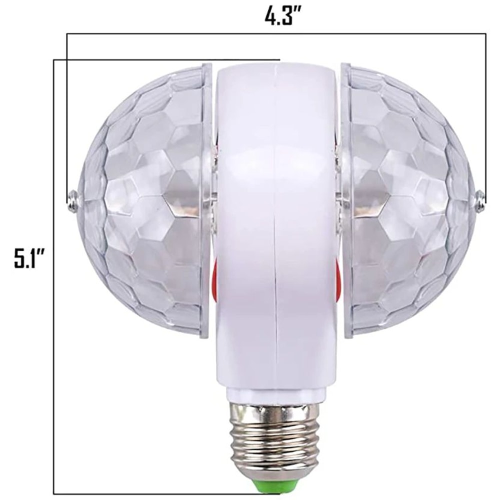 E27 DualHead Rotating Disco Light Bulb 6W Colorful LED Party Stage Lamp 1