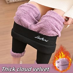 cozycurve thermal fleece leggings – high waist winter pencil pants for women