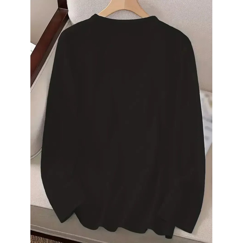 Y2K Heart Print Long Sleeve Shirt Womens Vintage Crew Neck Graphic Tee 4