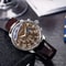 GENEVA Round Business Mens Quartz Watch With Luminous Dial Leather Strap 3