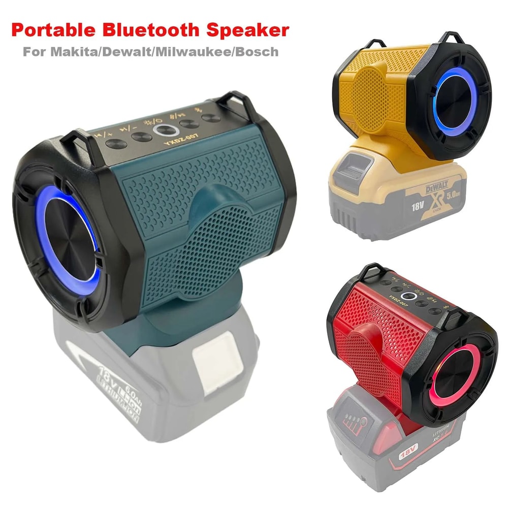 Cordless Tool Battery Bluetooth Speaker With USBC Charging 18V20V For Milwaukee Makita DeWalt Bosc 0
