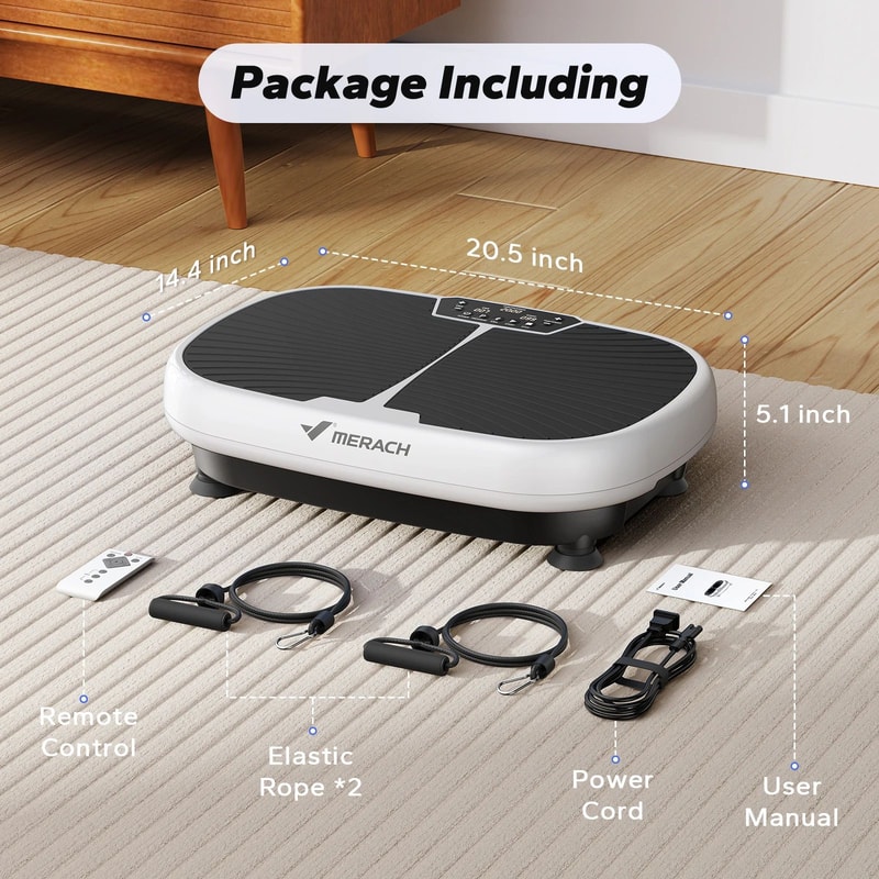 MERACH EMS Vibration Plate Fitness Machine WholeBody Toning Lymphatic Support Weight Management 6