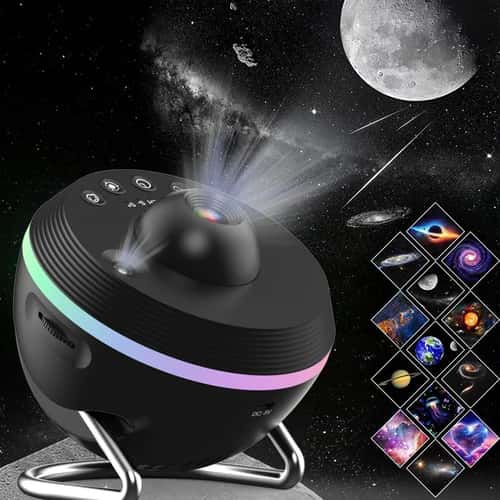 MeteorGlow 13-in-1 Galaxy Projector Night Light with Rotating Planetarium