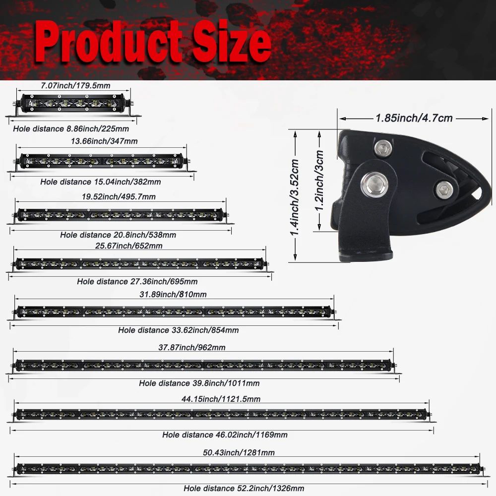 HighIntensity 50Inch LED Light Bar 80000LM Offroad Driving Beam For Trucks 4x4 4