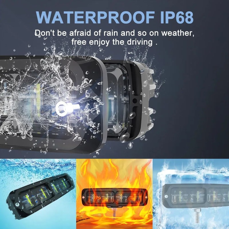 AllTerrain 6 Offroad LED Light Bar UltraBright 6D Work Driving Light For 12V24V Trucks ATVs SUVs 4