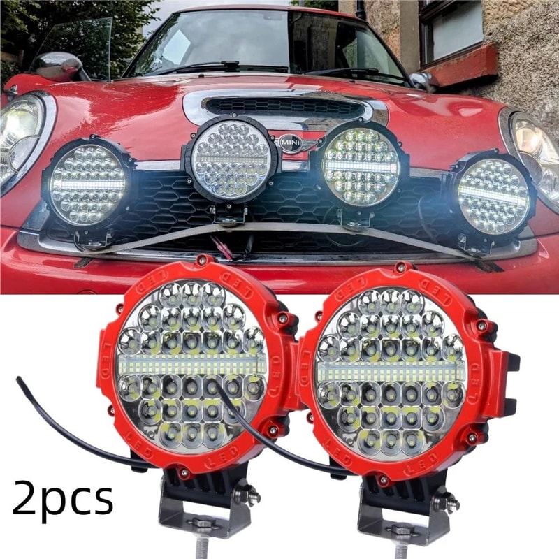 7Inch LED OffRoad Driving Lights Waterproof Round Work Light Pods For Trucks Jeeps ATVs 8
