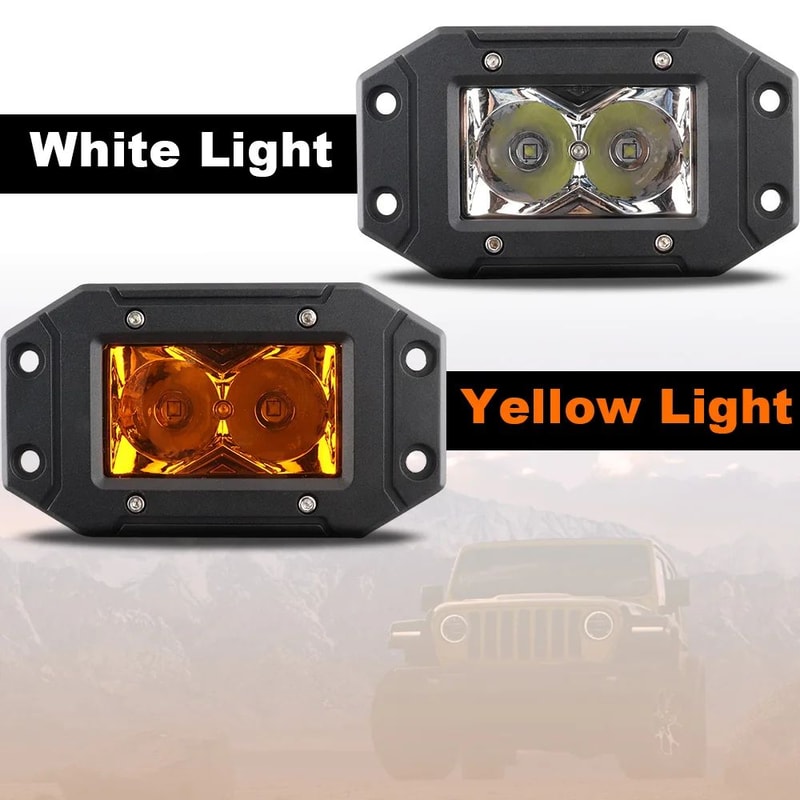 HighIntensity LED Flush Mount Work Light Pods Yellow Spot Beam For OffRoad Trucks ATVs 2