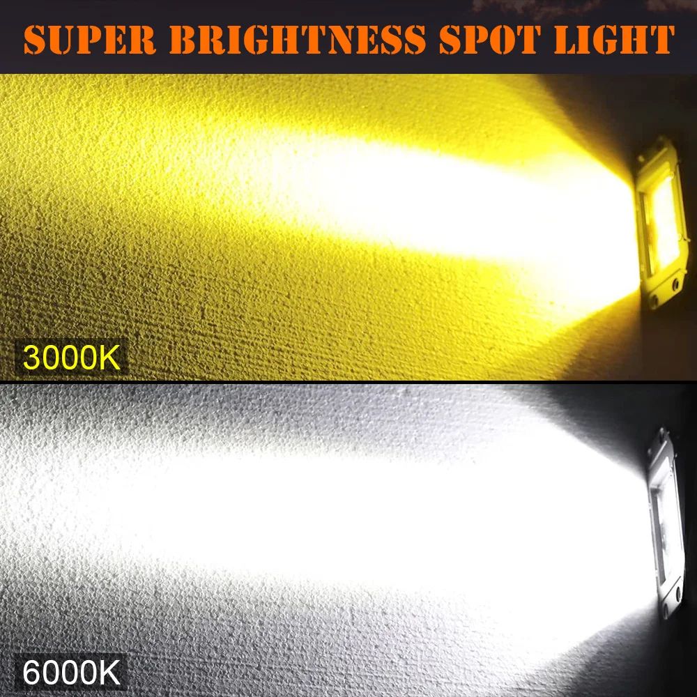 HighIntensity LED Flush Mount Work Light Pods Yellow Spot Beam For OffRoad Trucks ATVs 4