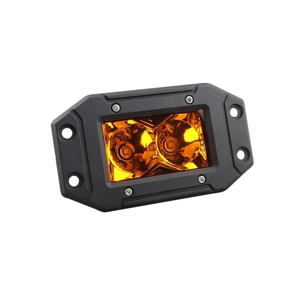 HighIntensity LED Flush Mount Work Light Pods Yellow Spot Beam For OffRoad Trucks ATVs 5