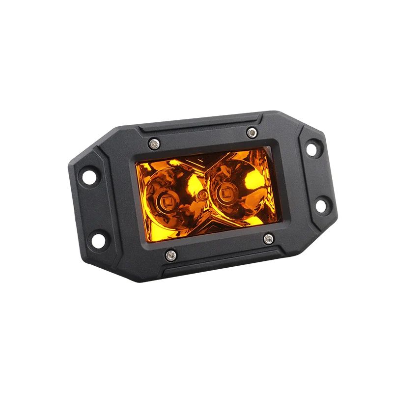 HighIntensity LED Flush Mount Work Light Pods Yellow Spot Beam For OffRoad Trucks ATVs 5