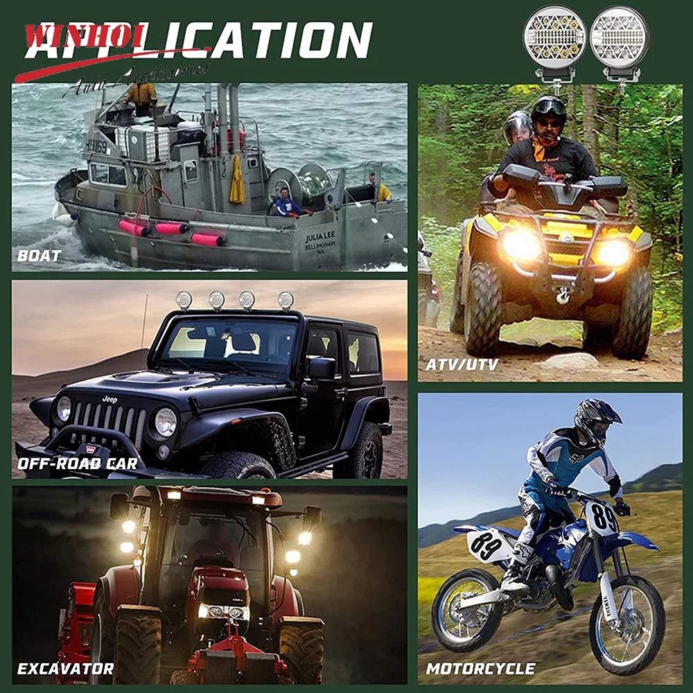 HighIntensity 4 Inch LED Work Light Bar For Offroad Trucks ATV Tractor 1224V 4