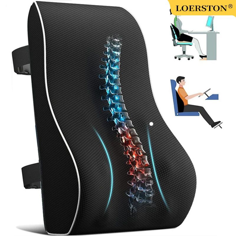 ErgoDrive Memory Foam Lumbar Support Cushion For Car Office Chair 0