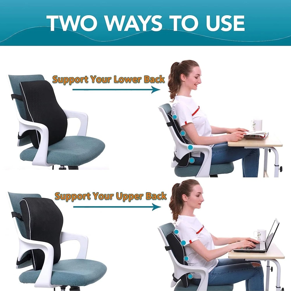ErgoDrive Memory Foam Lumbar Support Cushion For Car Office Chair 3